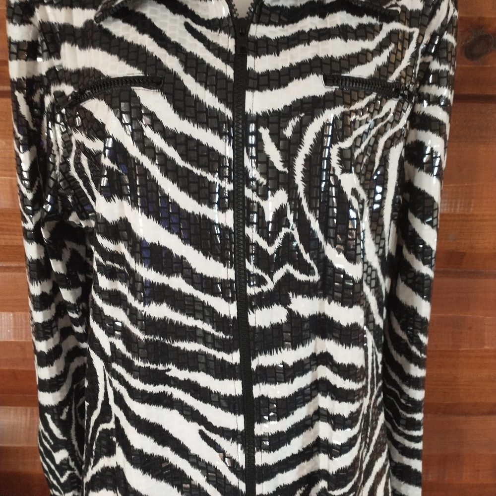Zebra Print Sequin Jacket